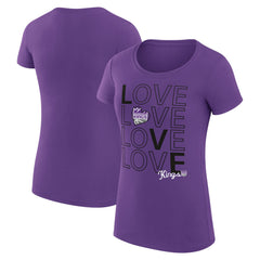 Purple Sacramento Kings G-III 4Her by Carl Banks Women's Super-Slim Fit Lightweight Basketball Love T-Shirt | NBA