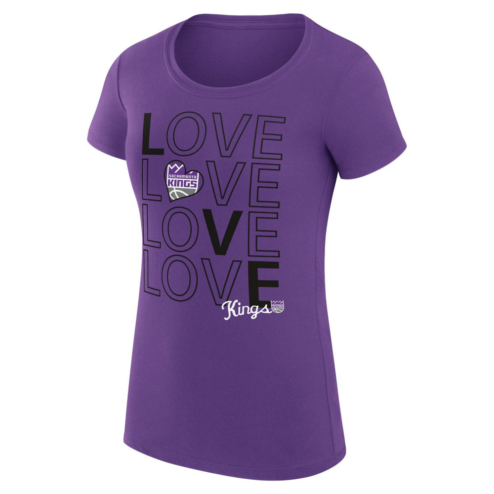 Purple Sacramento Kings G-III 4Her by Carl Banks Women's Super-Slim Fit Lightweight Basketball Love T-Shirt | NBA