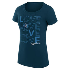 Navy Minnesota Timberwolves G-III 4Her by Carl Banks Women's Super-Slim Fit Lightweight Basketball Love T-Shirt | NBA
