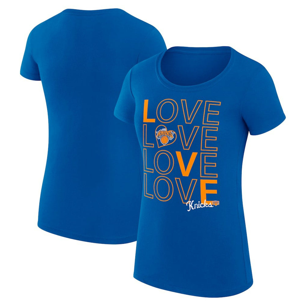 Royal New York Knicks G-III 4Her by Carl Banks Women's Super-Slim Fit Lightweight Basketball Love T-Shirt | NBA