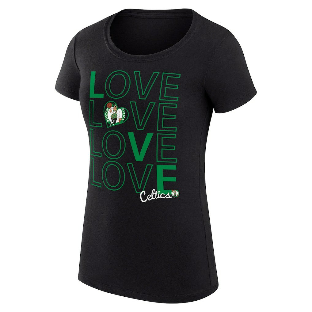 Black Boston Celtics G-III 4Her by Carl Banks Women's Super-Slim Fit Lightweight Basketball Love T-Shirt | NBA
