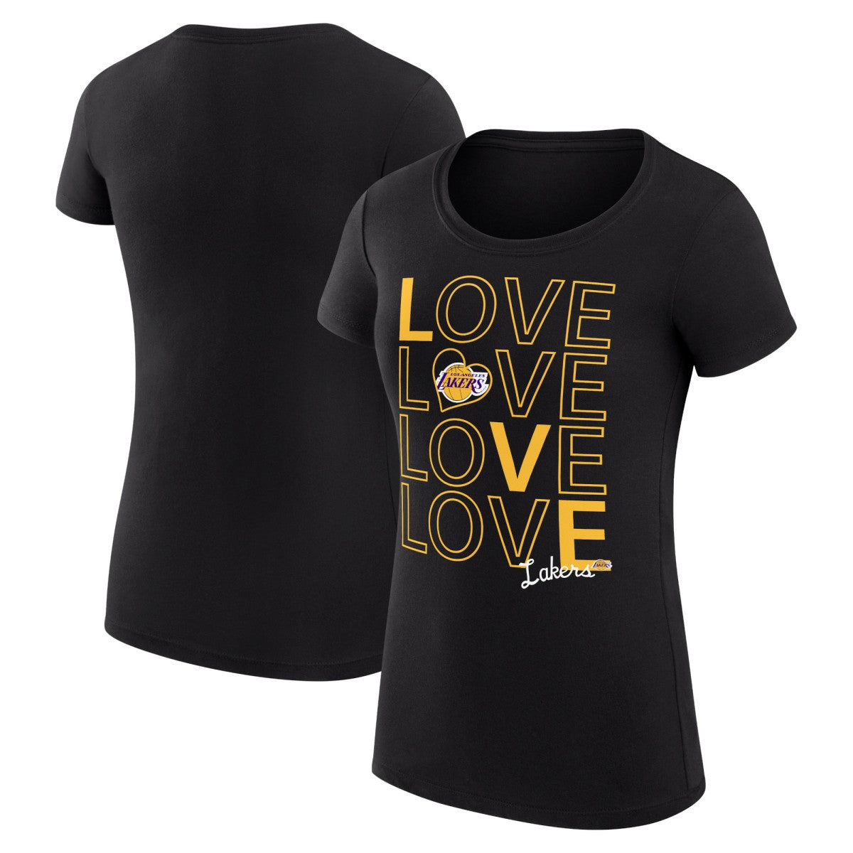 Black Los Angeles Lakers G-III 4Her by Carl Banks Women's Super-Slim Fit Lightweight Basketball Love T-Shirt | NBA