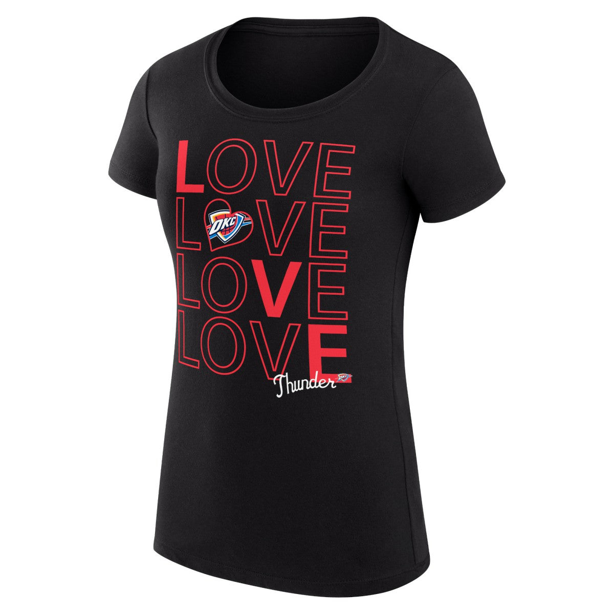 Black Oklahoma City Thunder G-III 4Her by Carl Banks Women's Super-Slim Fit Lightweight Basketball Love T-Shirt | NBA