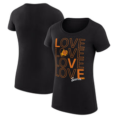 Black Phoenix Suns G-III 4Her by Carl Banks Women's Super-Slim Fit Lightweight Basketball Love T-Shirt | NBA