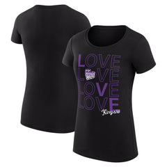 Black Sacramento Kings G-III 4Her by Carl Banks Women's Super-Slim Fit Lightweight Basketball Love T-Shirt | NBA