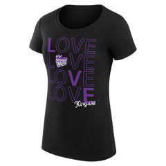 Black Sacramento Kings G-III 4Her by Carl Banks Women's Super-Slim Fit Lightweight Basketball Love T-Shirt | NBA