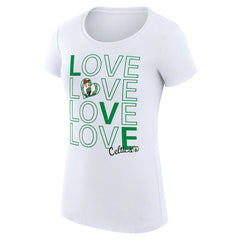 White Boston Celtics G-III 4Her by Carl Banks Women's Super-Slim Fit Lightweight Basketball Love T-Shirt | NBA