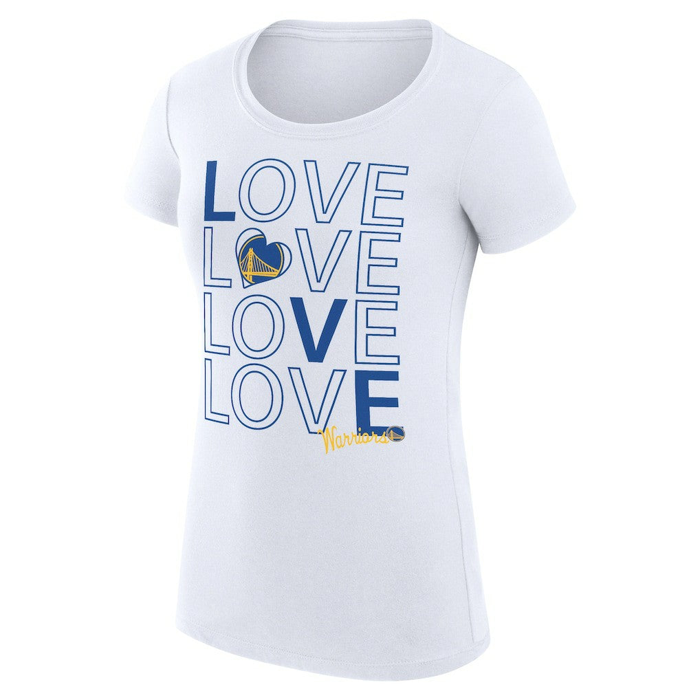 White Golden State Warriors G-III 4Her by Carl Banks Women's Super-Slim Fit Lightweight Basketball Love T-Shirt sale | NBA