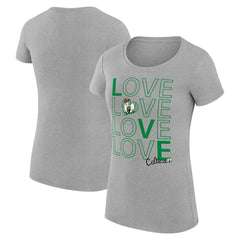 Heather Gray Boston Celtics G-III 4Her by Carl Banks Women's Super-Slim Fit Lightweight Basketball Love T-Shirt | NBA