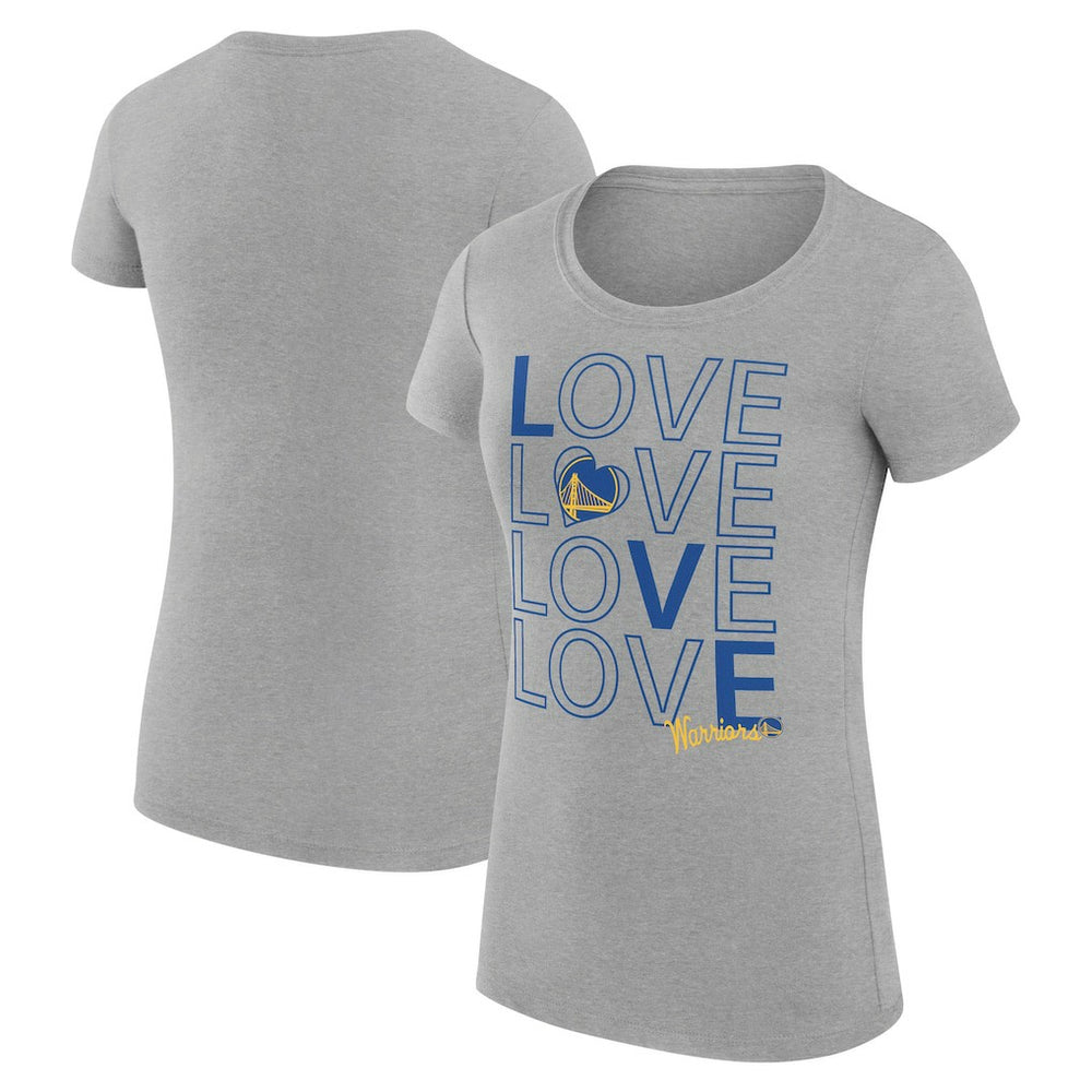 Heather Gray Golden State Warriors G-III 4Her by Carl Banks Women's Super-Slim Fit Lightweight Basketball Love T-Shirt sale | NBA