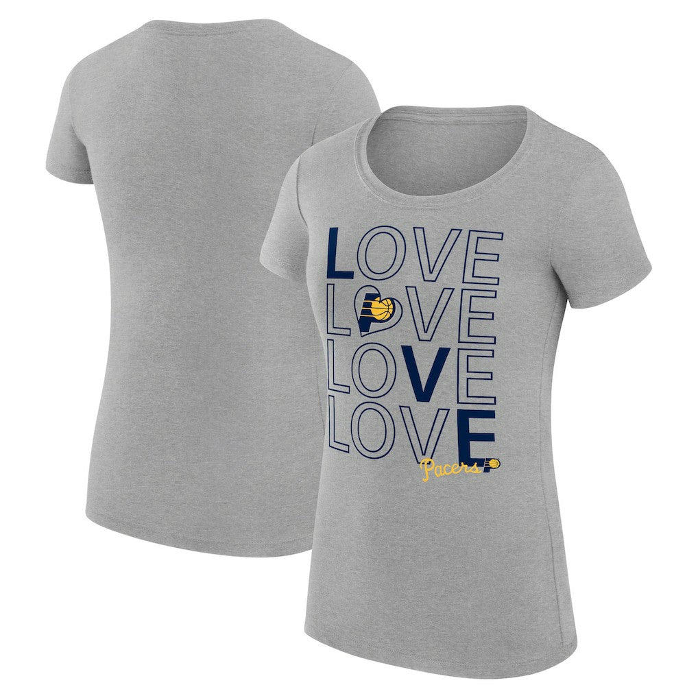 Heather Gray Indiana Pacers G-III 4Her by Carl Banks Women's Super-Slim Fit Lightweight Basketball Love T-Shirt | NBA