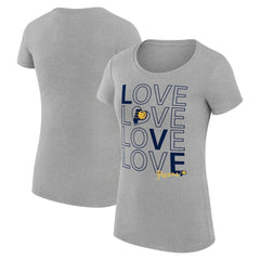 Heather Gray Indiana Pacers G-III 4Her by Carl Banks Women's Super-Slim Fit Lightweight Basketball Love T-Shirt | NBA