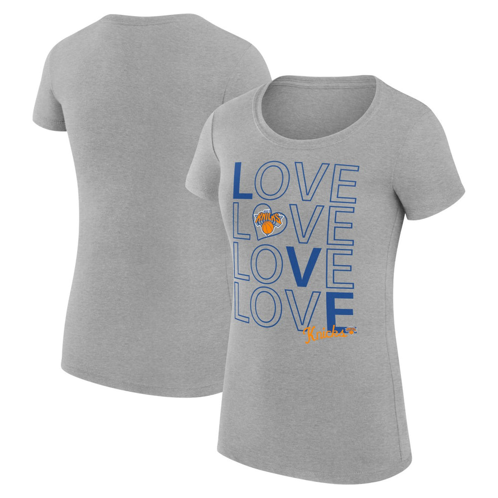 Heather Gray New York Knicks G-III 4Her by Carl Banks Women's Super-Slim Fit Lightweight Basketball Love T-Shirt | NBA