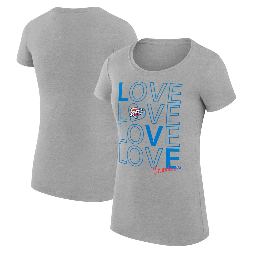Heather Gray Oklahoma City Thunder G-III 4Her by Carl Banks Women's Super-Slim Fit Lightweight Basketball Love T-Shirt | NBA