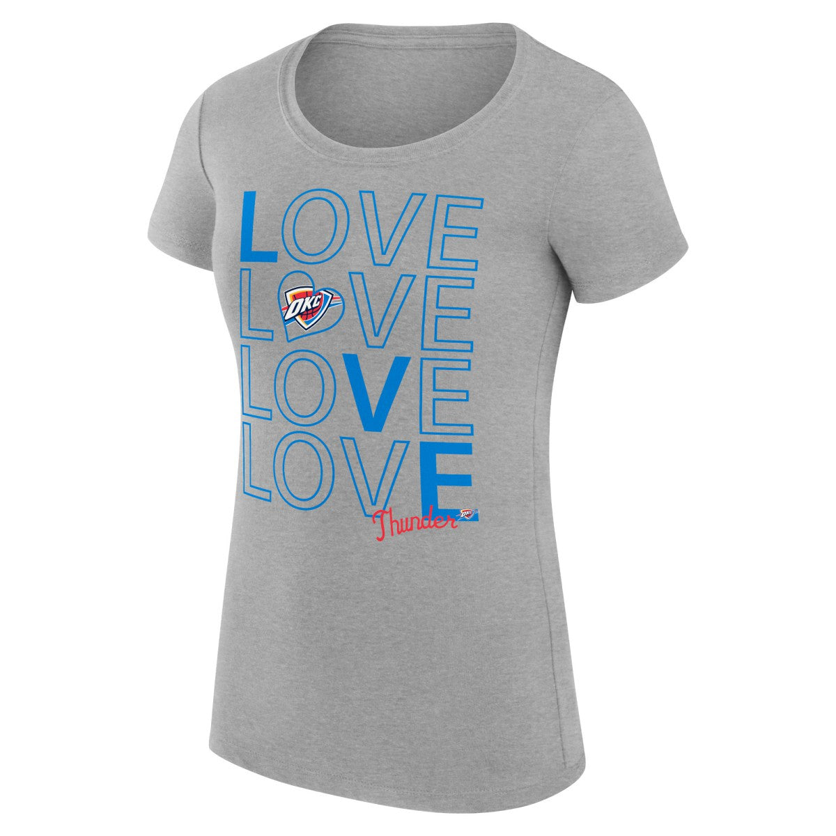 Heather Gray Oklahoma City Thunder G-III 4Her by Carl Banks Women's Super-Slim Fit Lightweight Basketball Love T-Shirt | NBA