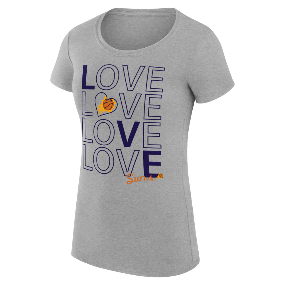 Heather Gray Phoenix Suns G-III 4Her by Carl Banks Women's Super-Slim Fit Lightweight Basketball Love T-Shirt | NBA