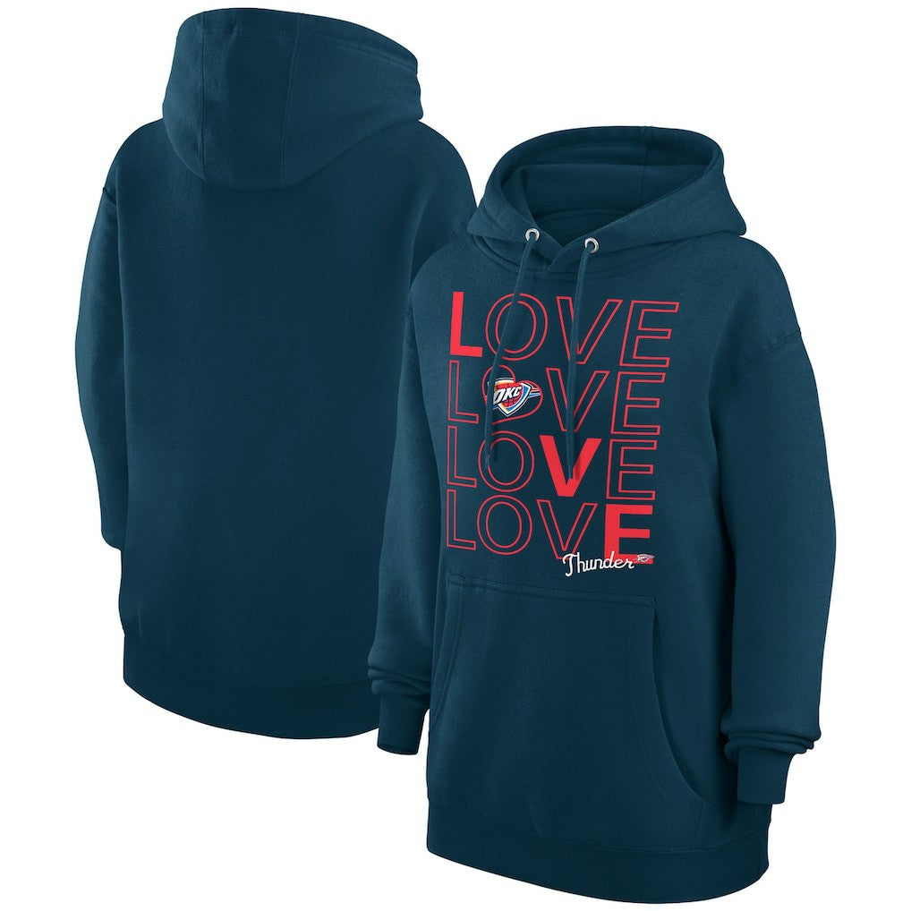 Navy Oklahoma City Thunder G-III 4Her by Carl Banks Women's Basketball Love Fleece Pullover Hoodie | NBA