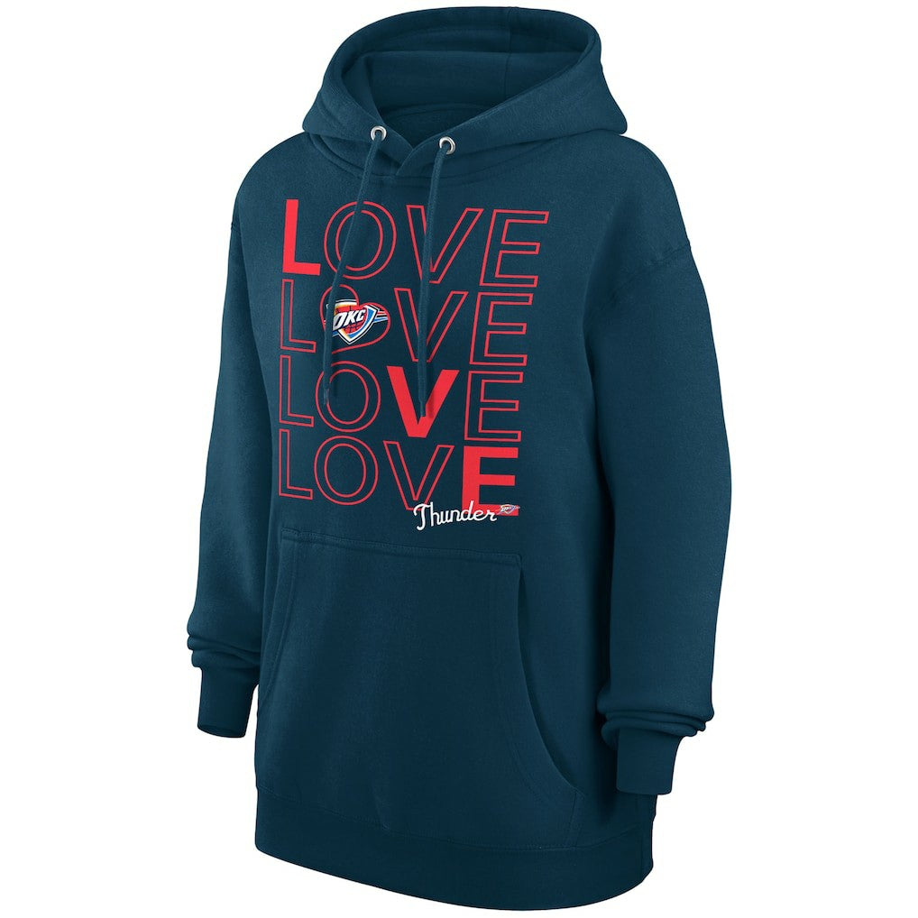 Navy Oklahoma City Thunder G-III 4Her by Carl Banks Women's Basketball Love Fleece Pullover Hoodie | NBA