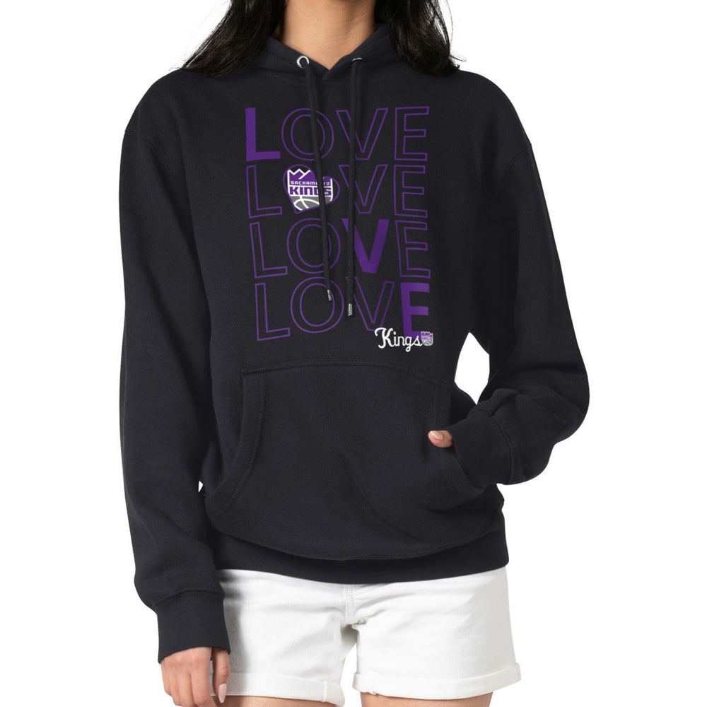 Black Sacramento Kings G-III 4Her by Carl Banks Women's Basketball Love Fleece Pullover Hoodie | NBA