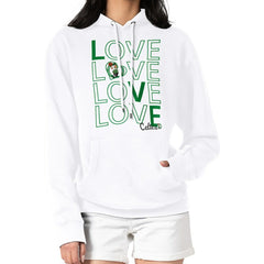 White Boston Celtics G-III 4Her by Carl Banks Women's Basketball Love Fleece Pullover Hoodie | NBA