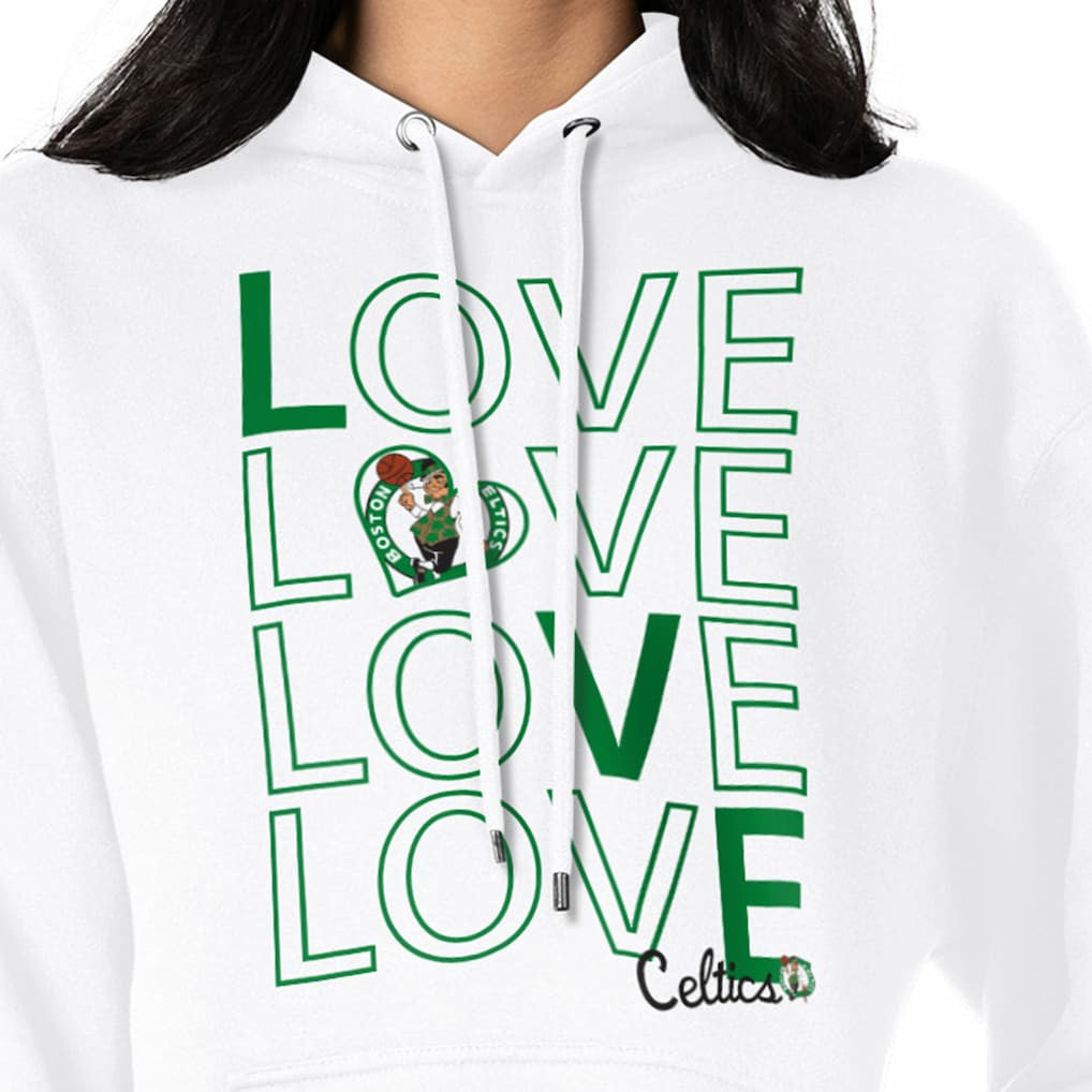 White Boston Celtics G-III 4Her by Carl Banks Women's Basketball Love Fleece Pullover Hoodie | NBA