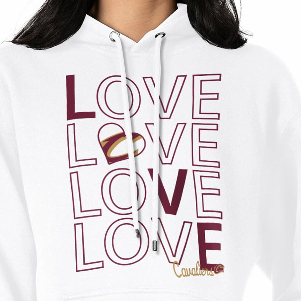 White Cleveland Cavaliers G-III 4Her by Carl Banks Women's Basketball Love Fleece Pullover Hoodie sale | NBA