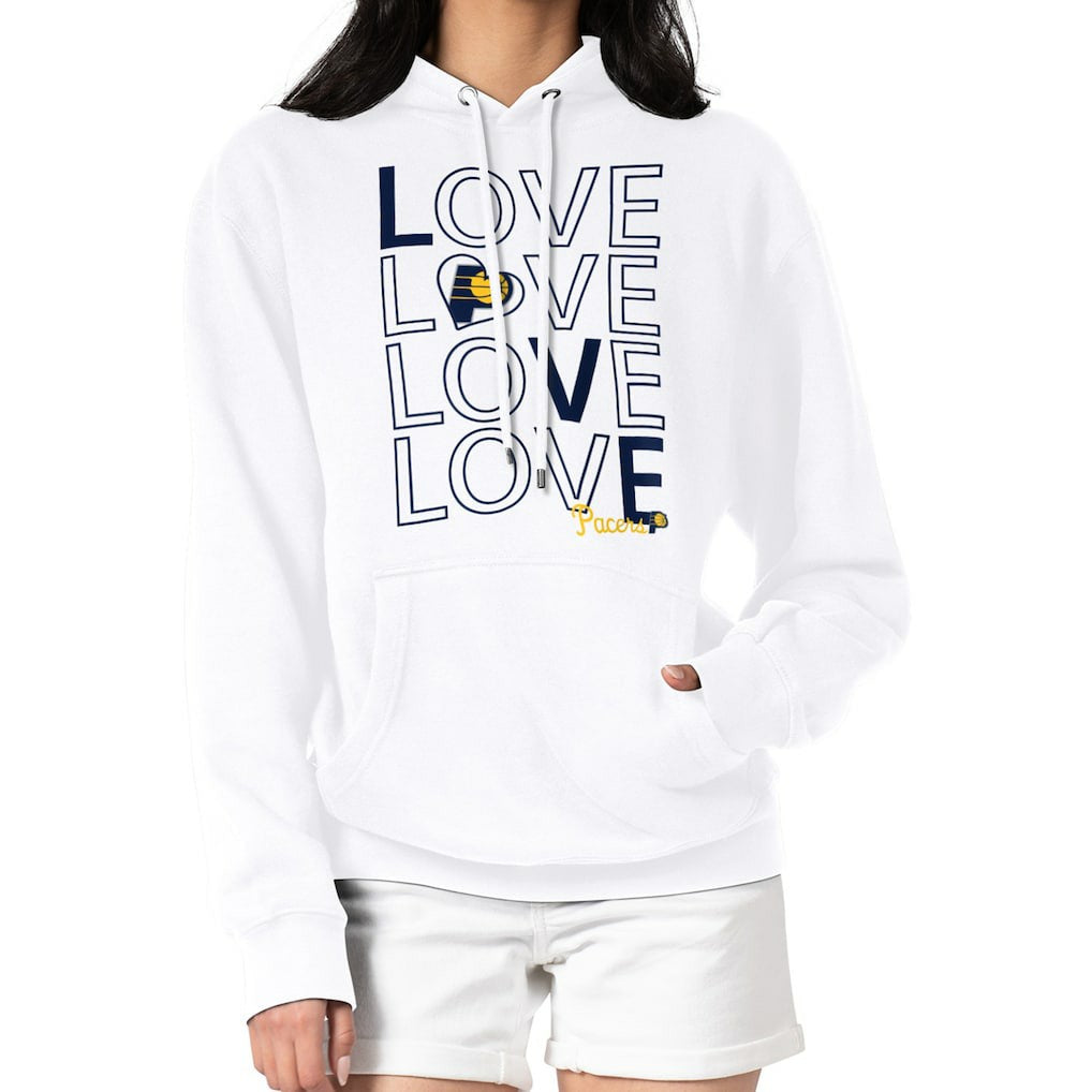 White Indiana Pacers G-III 4Her by Carl Banks Women's Basketball Love Fleece Pullover Hoodie | NBA