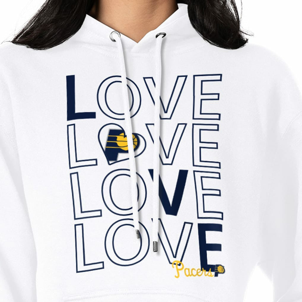 White Indiana Pacers G-III 4Her by Carl Banks Women's Basketball Love Fleece Pullover Hoodie | NBA