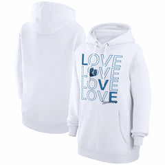 White Minnesota Timberwolves G-III 4Her by Carl Banks Women's Basketball Love Fleece Pullover Hoodie | NBA