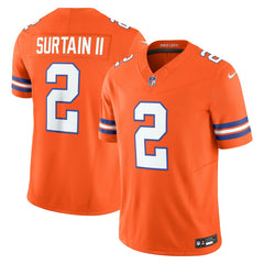 Denver Broncos Patrick Surtain II  Alternate Mile High Collection 1977 Throwback Vapor F.U.S.E. Limited Jersey | NFL Discount