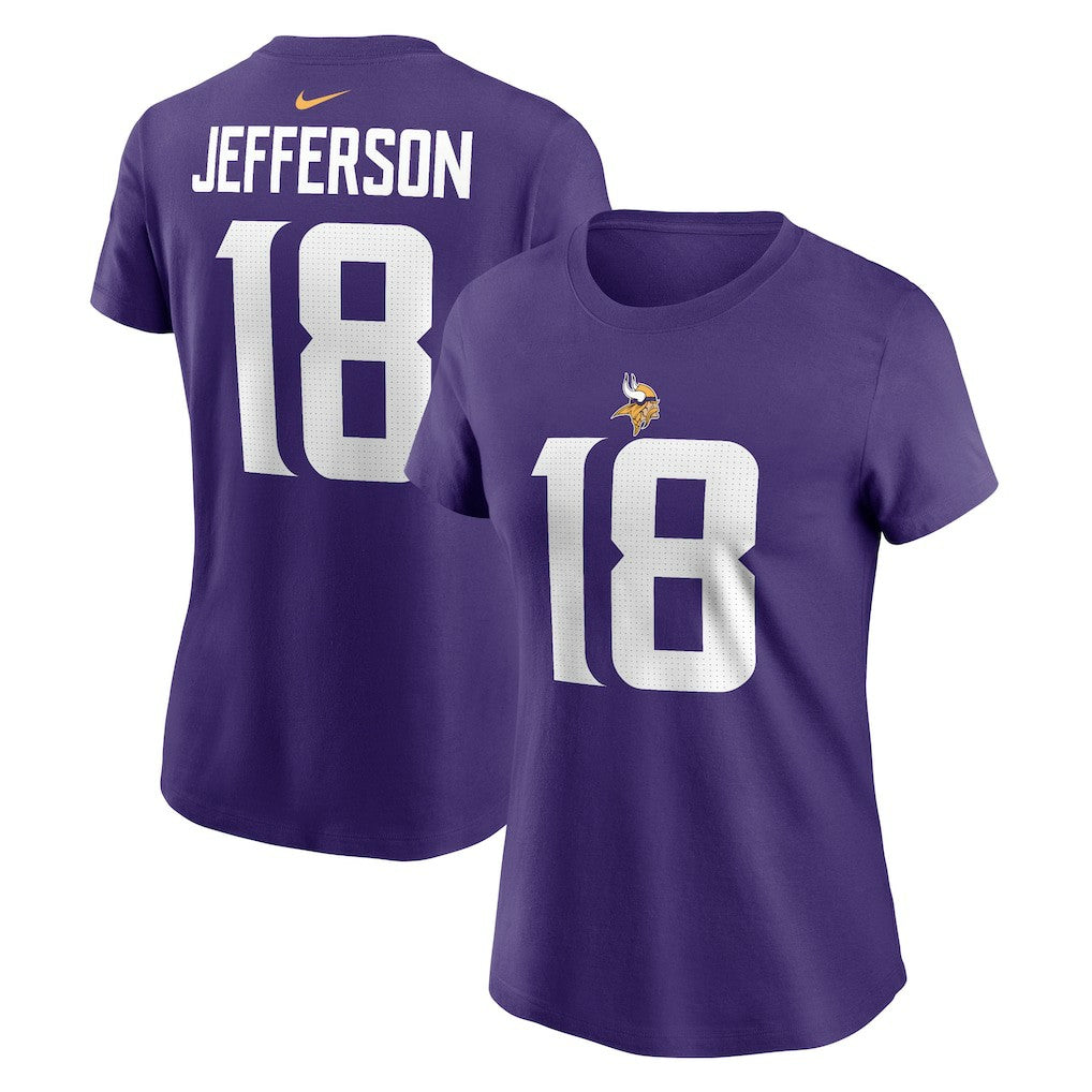 Minnesota Vikings Justin Jefferson  Women's Player Name & Number T-Shirt | NFL Hot