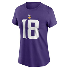 Minnesota Vikings Justin Jefferson  Women's Player Name & Number T-Shirt | NFL Hot