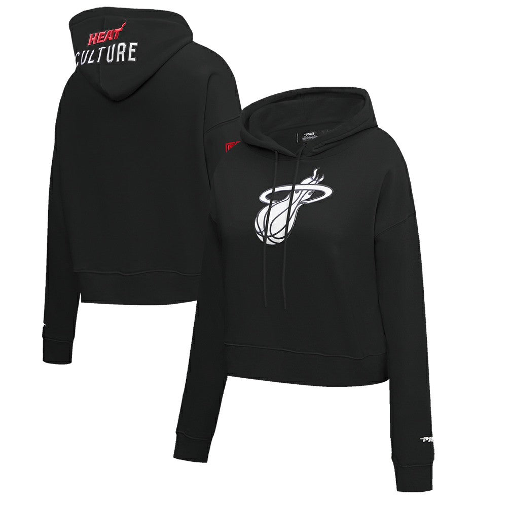 Black Miami Heat Pro Standard Women's 2023/24 City Edition Cropped Pullover Hoodie | NBA