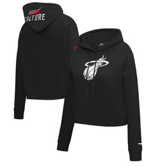 Black Miami Heat Pro Standard Women's 2023/24 City Edition Cropped Pullover Hoodie | NBA