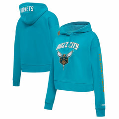 Teal Charlotte Hornets Pro Standard Women's 2023/24 City Edition Cropped Pullover Hoodie | NBA