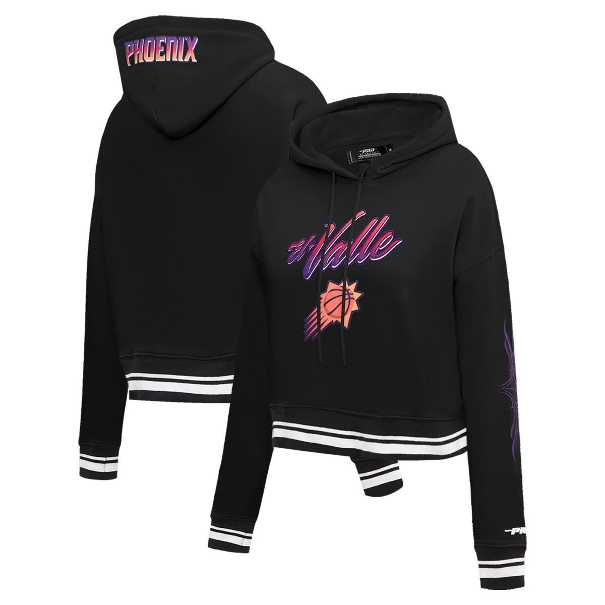 Black Phoenix Suns Pro Standard Women's 2023/24 City Edition Cropped Pullover Hoodie | NBA