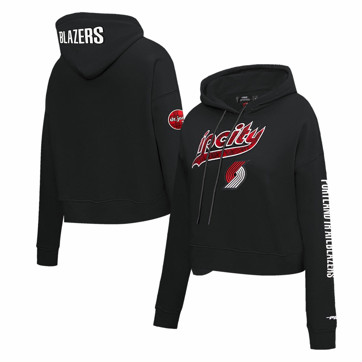 Black Portland Trail Blazers Pro Standard Women's 2023/24 City Edition Cropped Pullover Hoodie | NBA