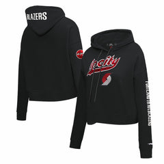 Black Portland Trail Blazers Pro Standard Women's 2023/24 City Edition Cropped Pullover Hoodie | NBA
