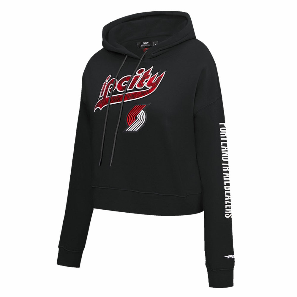 Black Portland Trail Blazers Pro Standard Women's 2023/24 City Edition Cropped Pullover Hoodie | NBA