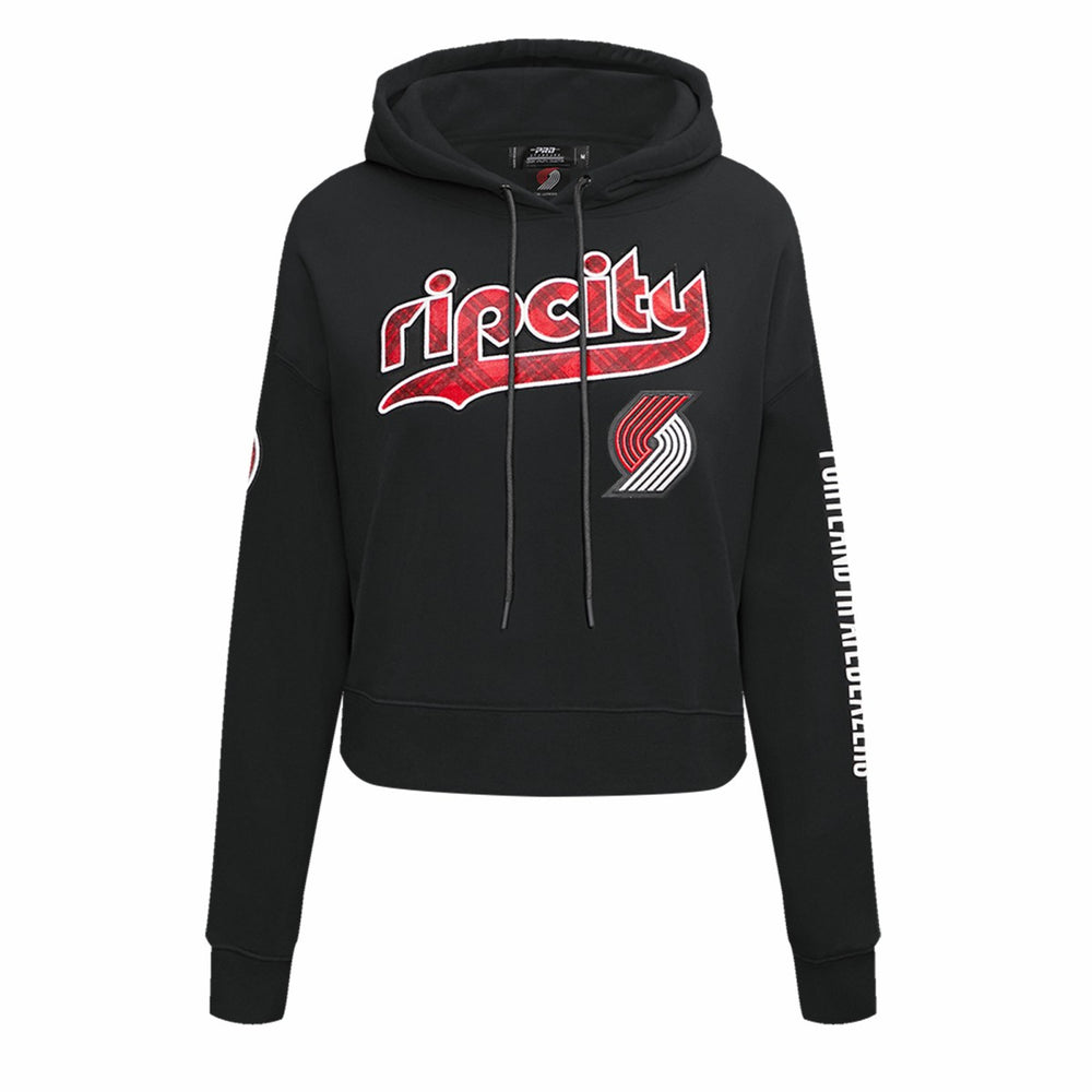 Black Portland Trail Blazers Pro Standard Women's 2023/24 City Edition Cropped Pullover Hoodie | NBA