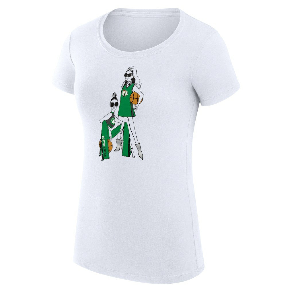 White Boston Celtics G-III 4Her by Carl Banks Women's Super-Slim Fit Lightweight Basketball Girls T-Shirt | NBA