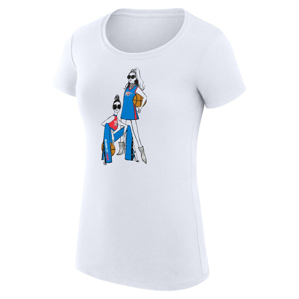 White Oklahoma City Thunder G-III 4Her by Carl Banks Women's Super-Slim Fit Lightweight Basketball Girls T-Shirt | NBA