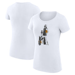 White San Antonio Spurs G-III 4Her by Carl Banks Women's Super-Slim Fit Lightweight Basketball Girls T-Shirt | NBA