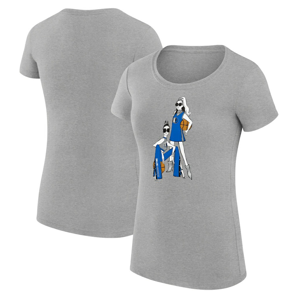 Heather Gray Dallas Mavericks G-III 4Her by Carl Banks Women's Super-Slim Fit Lightweight Basketball Girls T-Shirt sale | NBA
