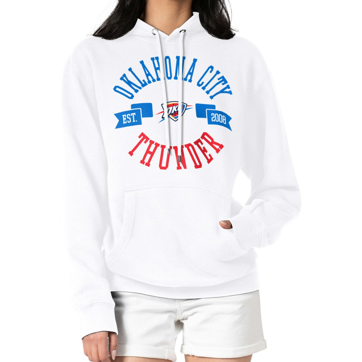 White Oklahoma City Thunder G-III 4Her by Carl Banks Women's City Pullover Hoodie | NBA