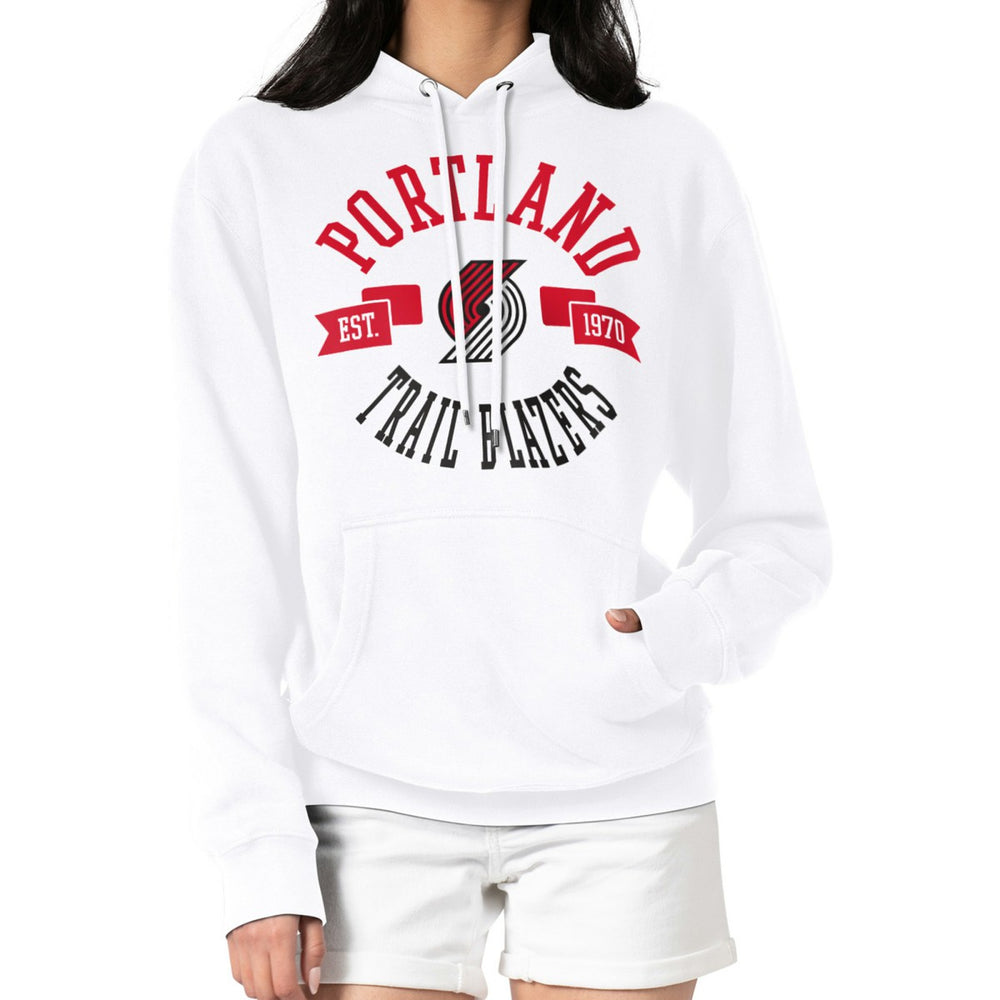 White Portland Trail Blazers G-III 4Her by Carl Banks Women's City Pullover Hoodie | NBA