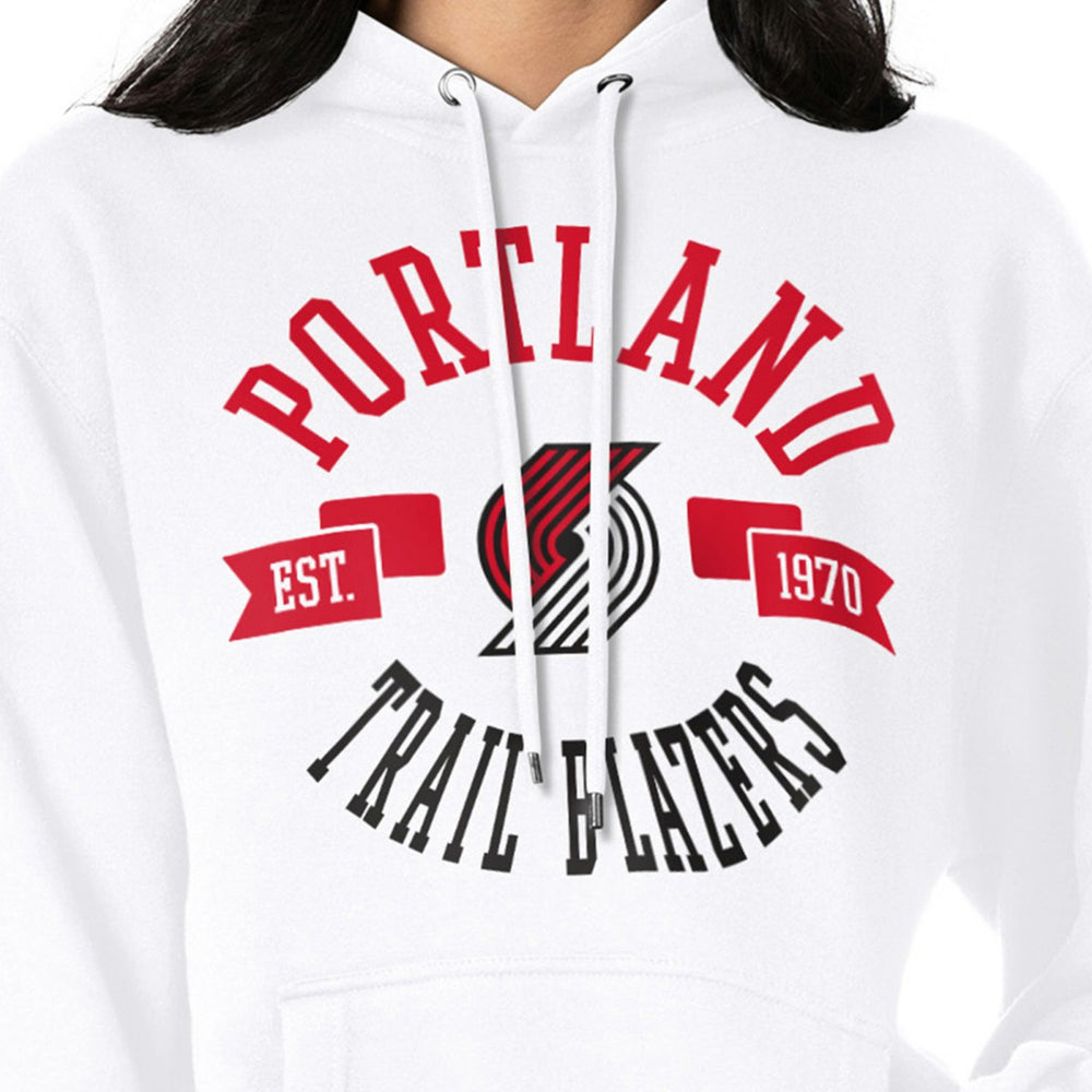 White Portland Trail Blazers G-III 4Her by Carl Banks Women's City Pullover Hoodie | NBA