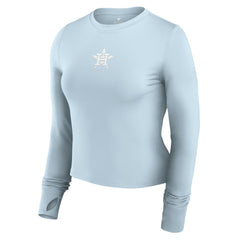 Houston Astros Fanatics Women's Studio Fitted Long Sleeve Gym Top  - MLB Tops