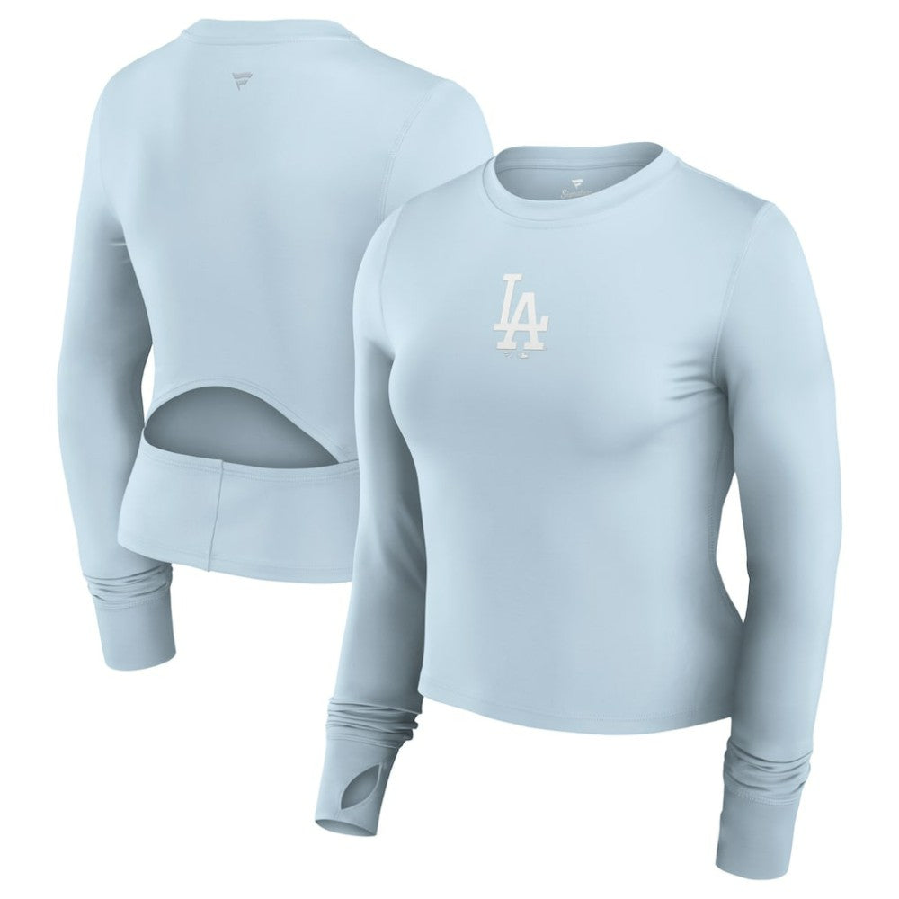 Los Angeles Dodgers Fanatics Women's Studio Fitted Long Sleeve Gym Top  - MLB Tops