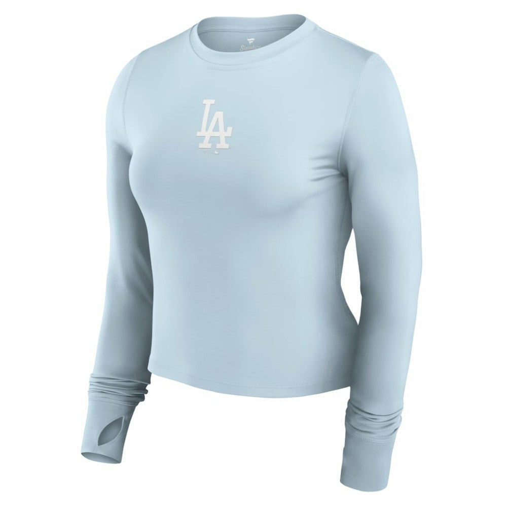 Los Angeles Dodgers Fanatics Women's Studio Fitted Long Sleeve Gym Top  - MLB Tops
